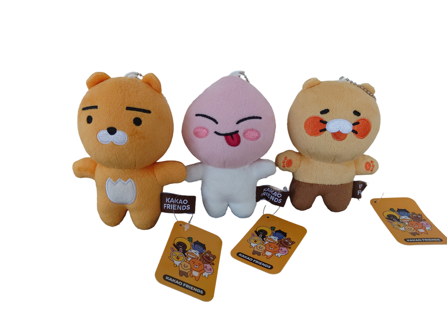 KAKAO FRIENDS ヌイグルミキーホルダー　ライアン＆アピーチ＆チュンシク