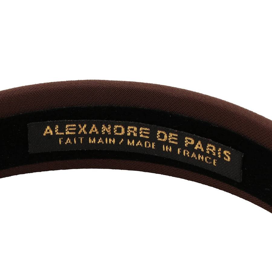 アレクサンドル ドゥ パリ ALEXANDRE DE PARIS THB 20149 25 H 1850 3 サテン カチューシャ ブラウン ヘアバンド 髪留め レディース ヘアアクセサリー  TIMELESS LE SATIN FAUSTINE SERRE TETE