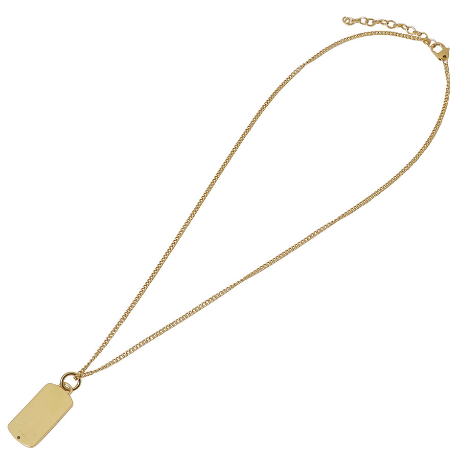 ディーゼル DIESEL DX1456710 ロゴ ドッグタグ プレート ネックレス ペンダント ステンレススチール ゴールド メンズ アクセサリー GOLD TONE STAINLESS STEEL DOG TAG NECKLACE