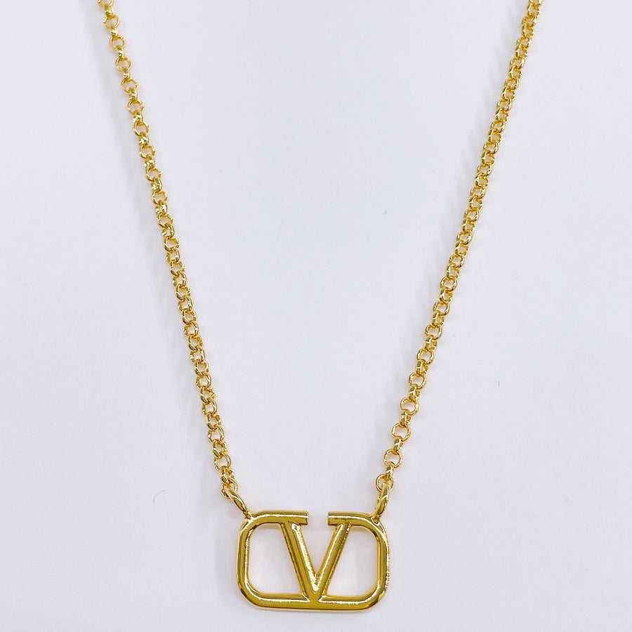 ヴァレンティノ VALENTINO 5W2J0Q37 MET CS4 Vロゴ シグネチャー メタル ネックレス ゴールド レディース アクセサリー VLOGO SIGNATURE NECKLACE