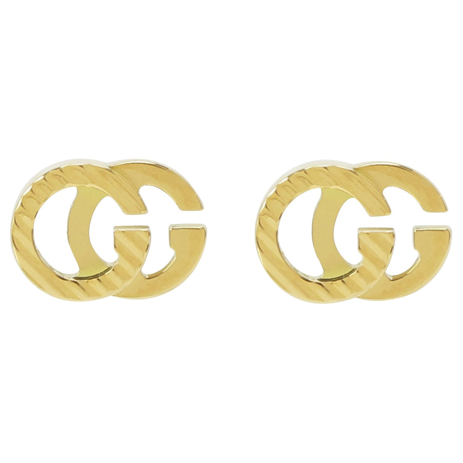 GUCCI 652219 J8500 8000 GGランニング ダブルG スタッド ピアス 18KYG イエローゴールド レディース メンズ ユニセックス アクセサリー GG RUNNING EARRINGS