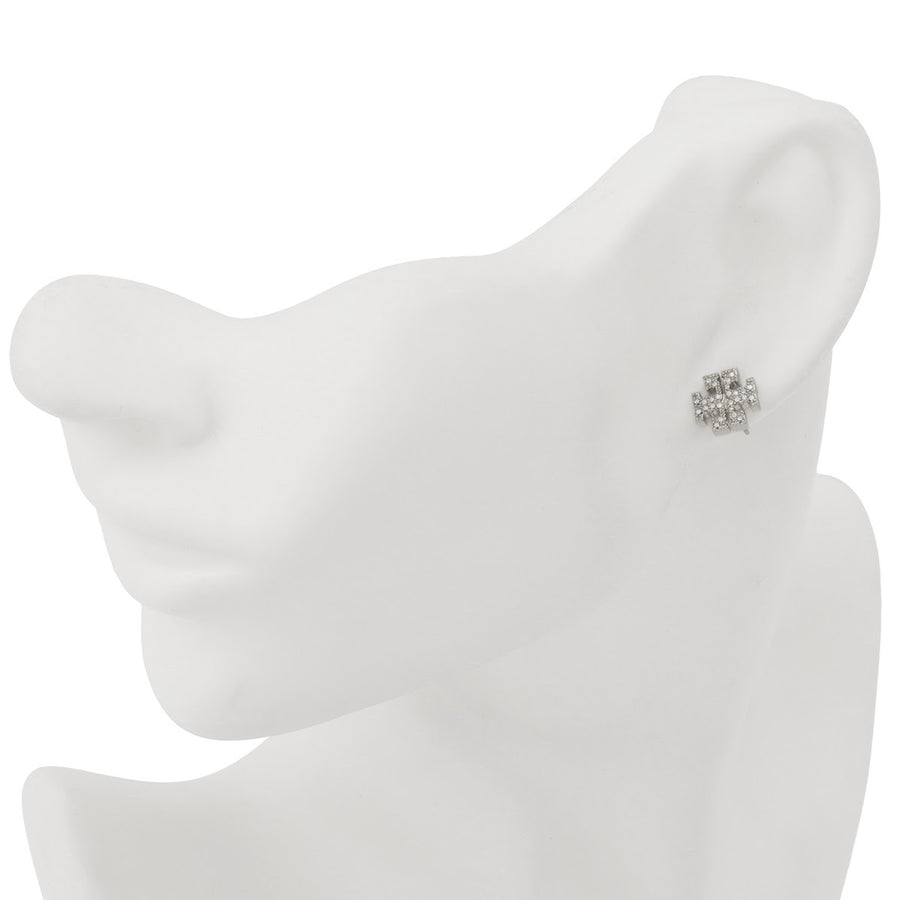 トリーバーチ Tory Burch 53423 042 キラ パヴェ スタッズ ピアス ダブルT ロゴ シルバー レディース アクセサリー Kira Pave Stud Earring