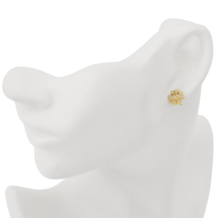 Tory Burch 53423-783 キラ パヴェ スタッズ ピアス ダブルT ロゴ ゴールド レディース アクセサリー Kira Pave Stud Earring