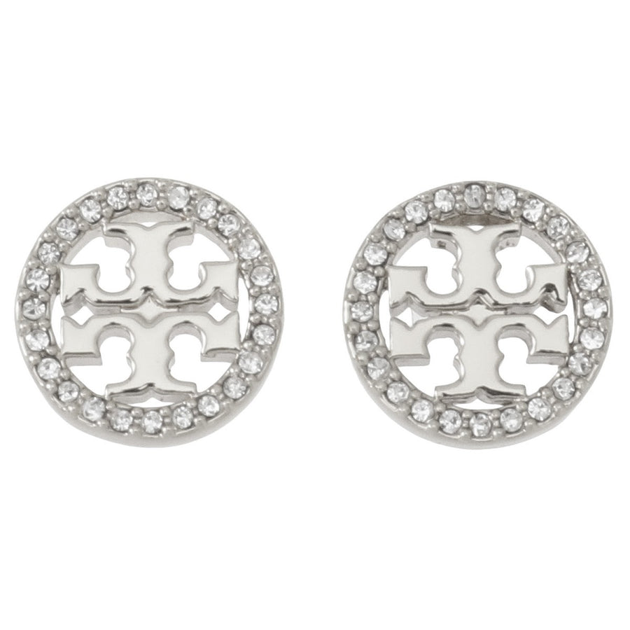 トリーバーチ Tory Burch 53422 042 ダブルT ロゴ パヴェ サークル スタッド ピアス　シルバー レディース アクセサリー MILLER PAVE STUD EARRING