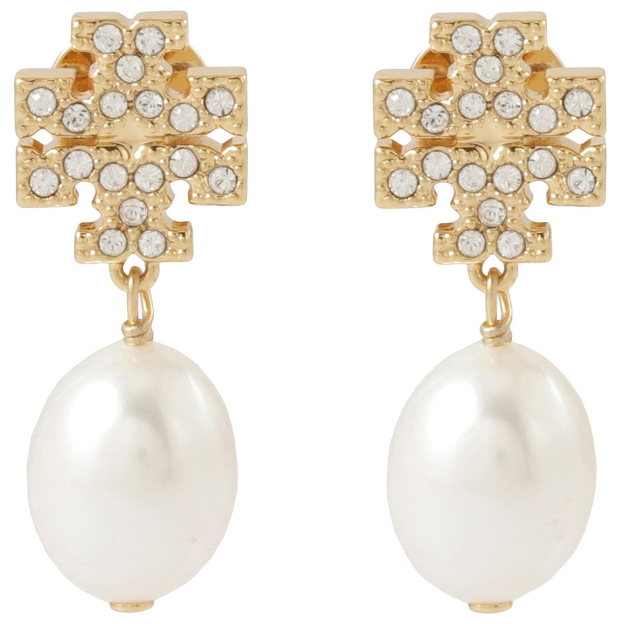 トリーバーチ Tory Burch 60525 137 キラ パヴェ パール ドロップ ピアス ダブルT ロゴ ゴールド レディース アクセサリー KIRA PAVE PEARL DROP EARRING