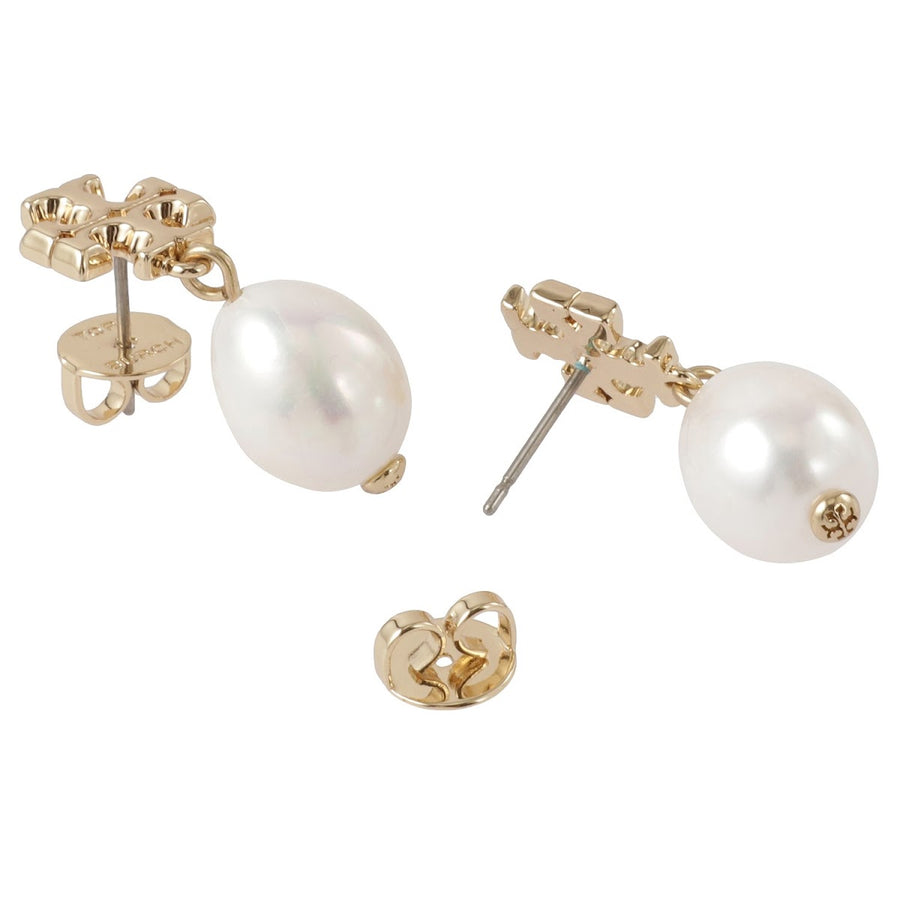 トリーバーチ Tory Burch 65156 709 キラ パール ドロップ ピアス ダブルT ロゴ ゴールド レディース アクセサリー KIRA PEARL DROP EARRING