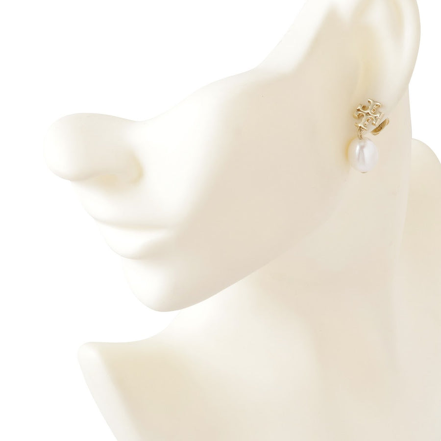 トリーバーチ Tory Burch 65156 709 キラ パール ドロップ ピアス ダブルT ロゴ ゴールド レディース アクセサリー KIRA PEARL DROP EARRING