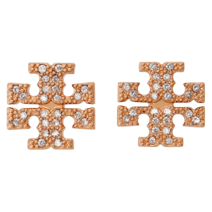 トリーバーチ Tory Burch 53423 696 キラ パヴェ スタッズ ピアス ダブルT ロゴ ローズゴールド レディース アクセサリー Kira Pave Stud Earring