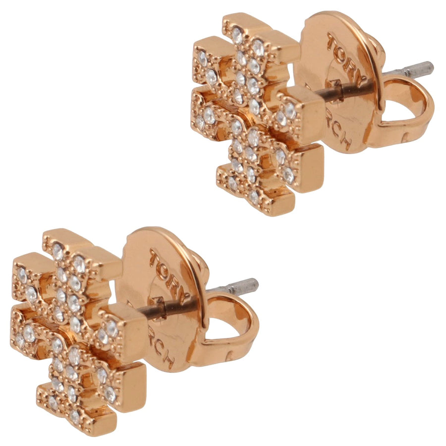 トリーバーチ Tory Burch 53423 696 キラ パヴェ スタッズ ピアス ダブルT ロゴ ローズゴールド レディース アクセサリー Kira Pave Stud Earring