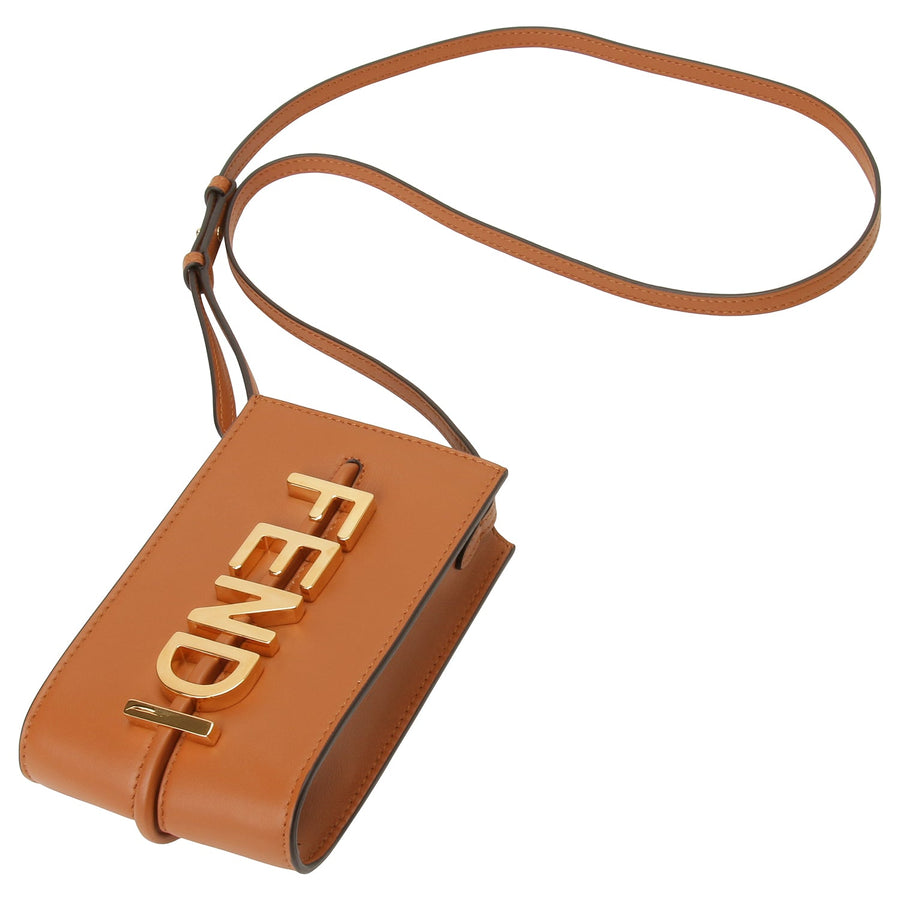 FENDI 7AS192 A5DY F1C6J フェンディグラフィ フォンポーチ ショルダーバッグ クロスボディ ブラウン レディース FENDIGRAPHY PHONE POUCH