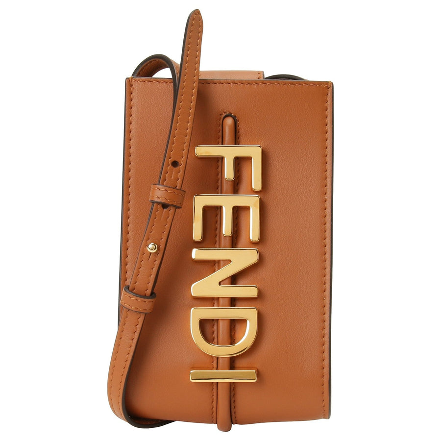 FENDI 7AS192 A5DY F1C6J フェンディグラフィ フォンポーチ ショルダーバッグ クロスボディ ブラウン レディース FENDIGRAPHY PHONE POUCH