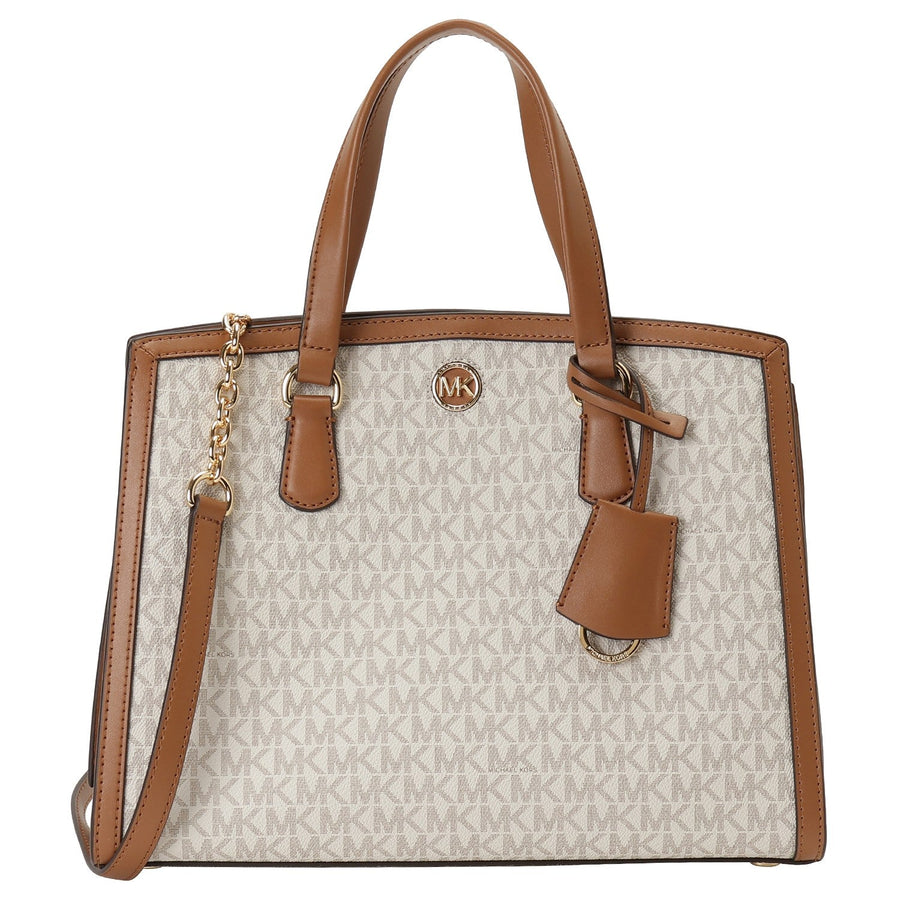 MICHAEL KORS 30F2G7CS2B 149 VANILLA/ACRN シャンタル サッチェル ミディアム MKシグネチャー 2WAY ショルダー・ハンドバッグ クロスボディ バニラ/エイコーン レディース CHANTAL MEDIUM SATCHEL