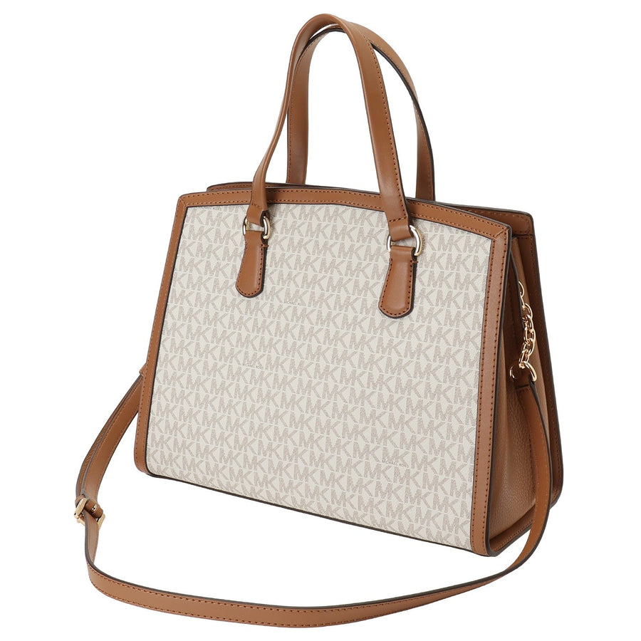 MICHAEL KORS 30F2G7CS2B 149 VANILLA/ACRN シャンタル サッチェル ミディアム MKシグネチャー 2WAY ショルダー・ハンドバッグ クロスボディ バニラ/エイコーン レディース CHANTAL MEDIUM SATCHEL