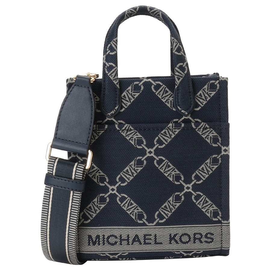 MICHAEL KORS 32F3G3GC0J 407 NAVY MULTI ジジ エンパイア ロゴ ジャカード エクストラスモール 2WAY ショルダー・トートバッグ クロスボディ ネイビーマルチ レディース GIGI XS NS SHOPPER TOTE