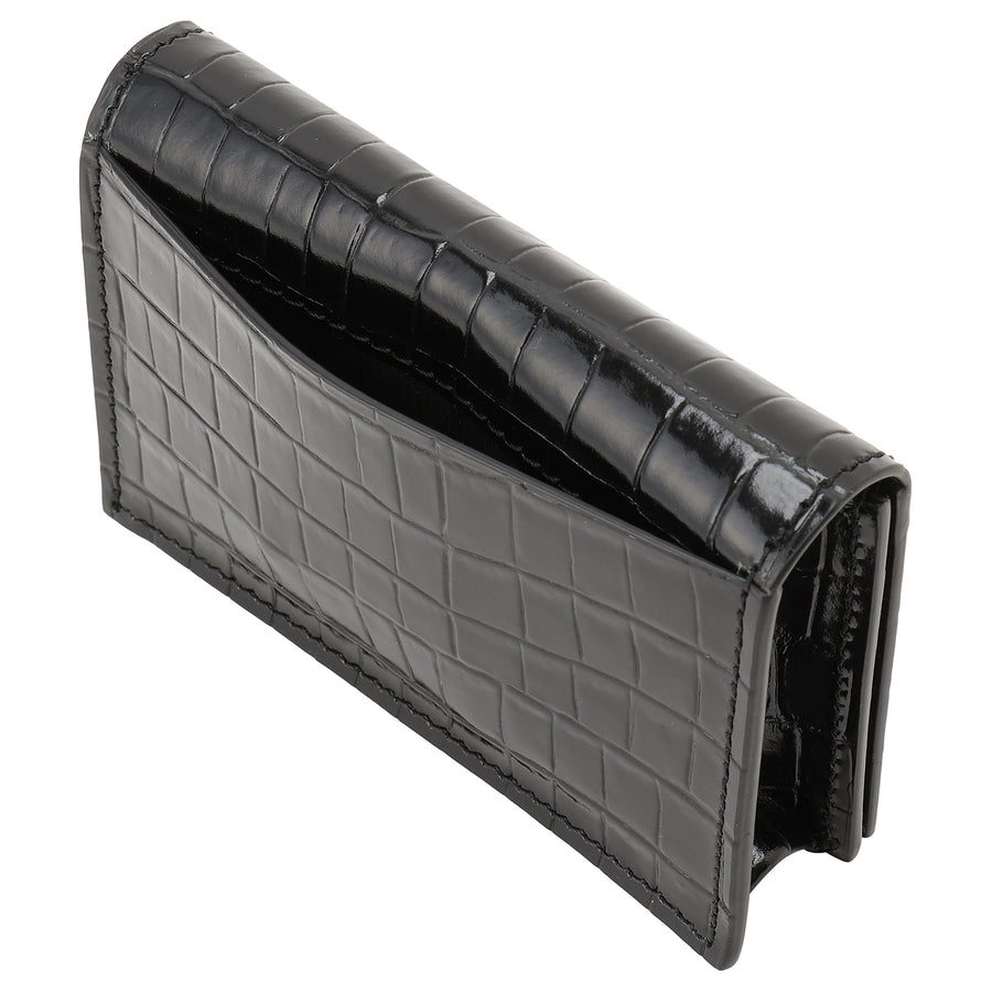 TOM FORD Y0277 LCL239G 1N001 クロコ型押し カードケース 名刺入れ ブラック メンズ GLOSSY PRINTED CROC T LINE JAPANESE BUSINESS CARD HOLDER