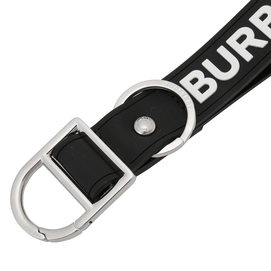 BURBERRY 8069833 A1189 ロゴディテール シリコン キーリング キーホルダー ブラックメンズ レディース ユニセックス MS LOGO KEY CHAIN SI1