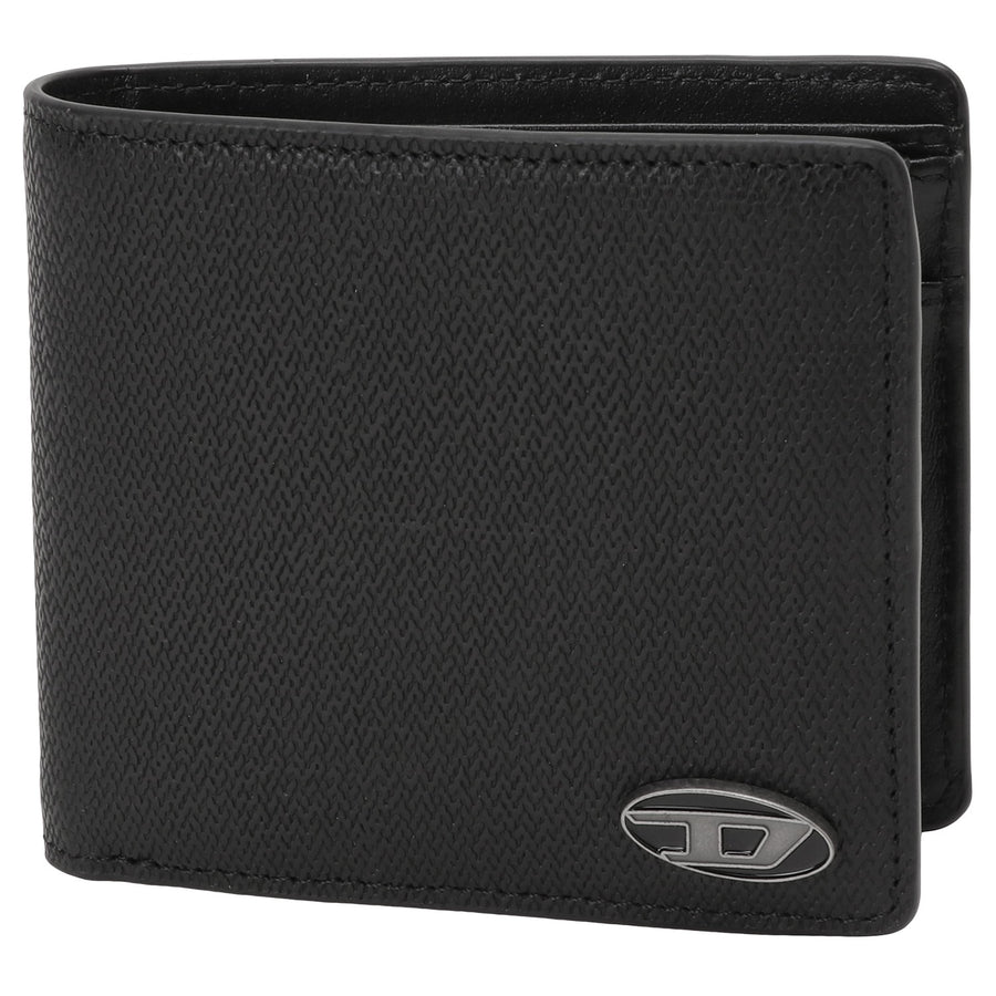 DIESEL X09364 P1101 T8013 Dプラーク ロゴ 小銭入付 二つ折り財布 ブラック メンズ Bi-Fold Coin S