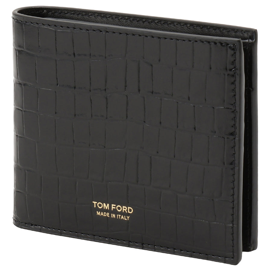 TOM FORDトムフォード クロコ押し二つ折り財布素材本革