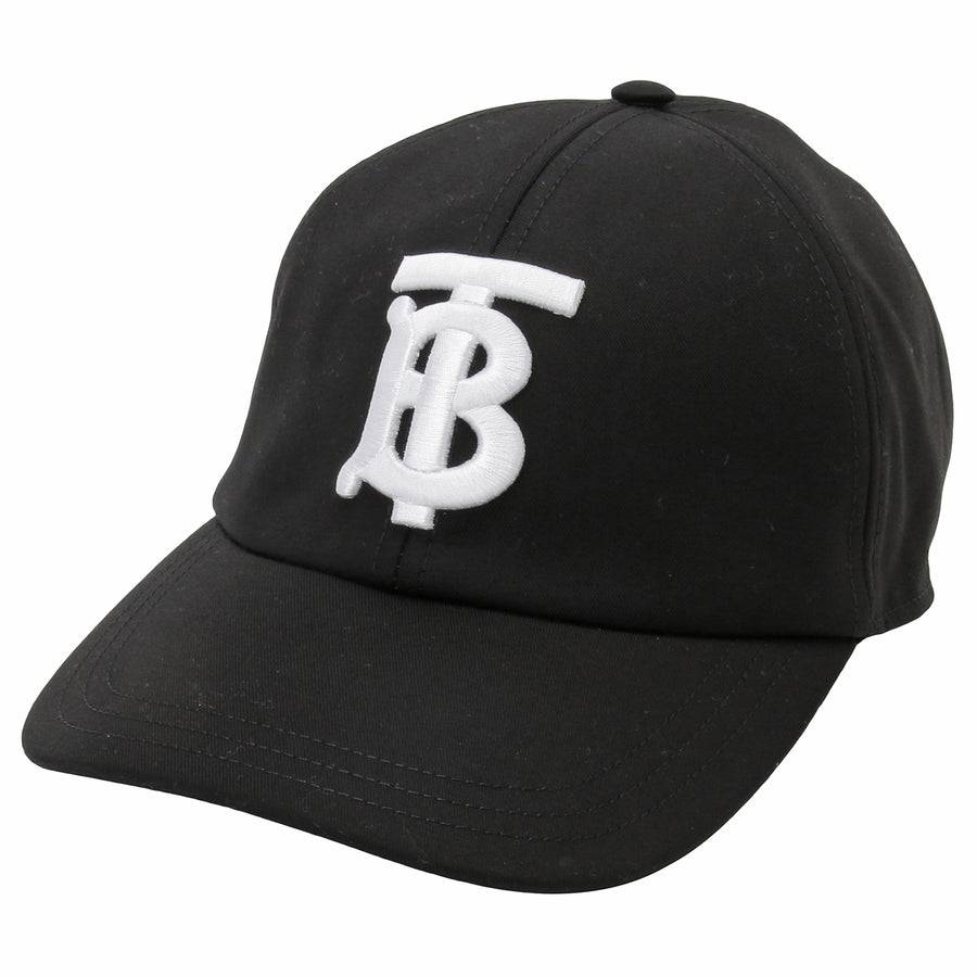 BURBERRY 8068033 A6590 M TBロゴ モノグラムロゴ コットンキャップ ベースボールキャップ 帽子 Mサイズ ブラック/ホワイト メンズ レディース ユニセックス MH TB EMB BASEBALL CAP