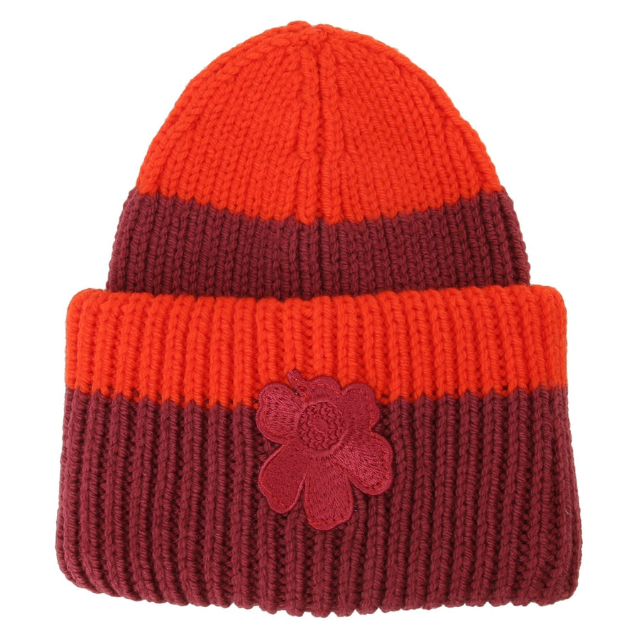 marimekko 091659 382 ビーニー ウニッコ ワンポイント カラーリング ニット帽 レッド×ワインレッド レディース 帽子 ニットキャップ  Ludia Beanie Knitted Hat