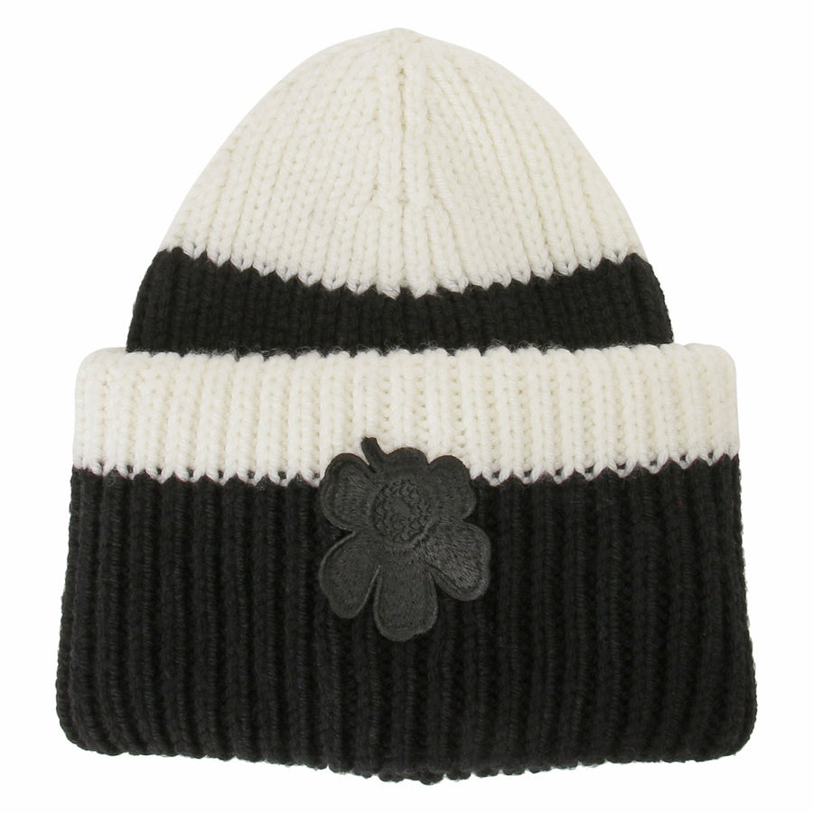 marimekko 091659 910 ビーニー ウニッコ ワンポイント カラーリング ニット帽 ブラック×ホワイト 帽子 ニットキャップ Ludia Beanie Knitted Hat