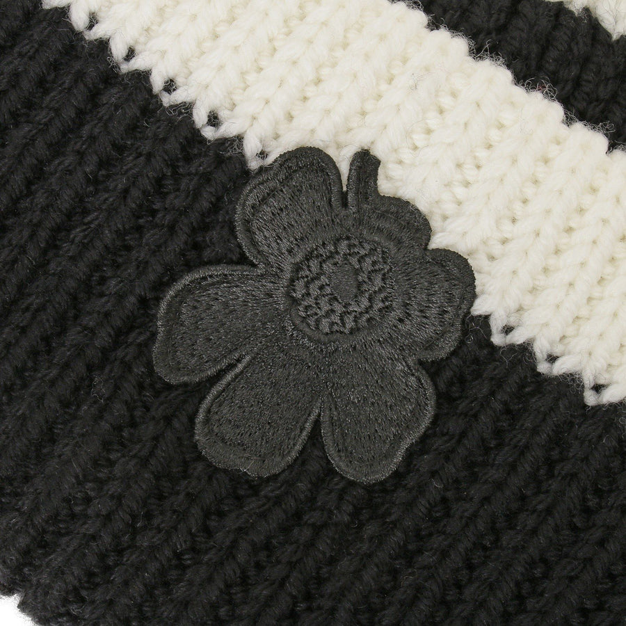 marimekko 091659 910 ビーニー ウニッコ ワンポイント カラーリング ニット帽 ブラック×ホワイト 帽子 ニットキャップ Ludia Beanie Knitted Hat