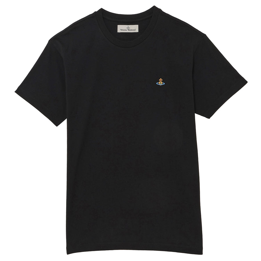 Vivienne Westwood 3G010013 J001M N401 オーブ刺繍 クルーネック 半袖 Tシャツ ブラック メンズ レディース ユニセックス MULTICOLOR ORB CLASSIC