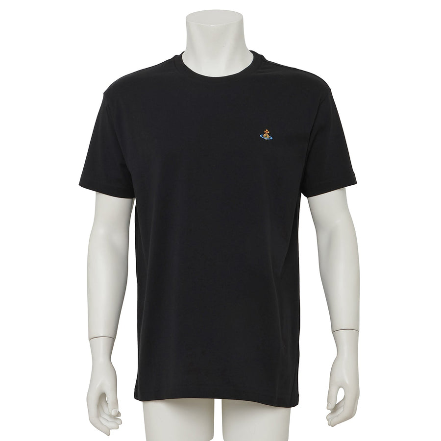Vivienne Westwood 3G010013 J001M N401 オーブ刺繍 クルーネック 半袖 Tシャツ ブラック メンズ レディース ユニセックス MULTICOLOR ORB CLASSIC