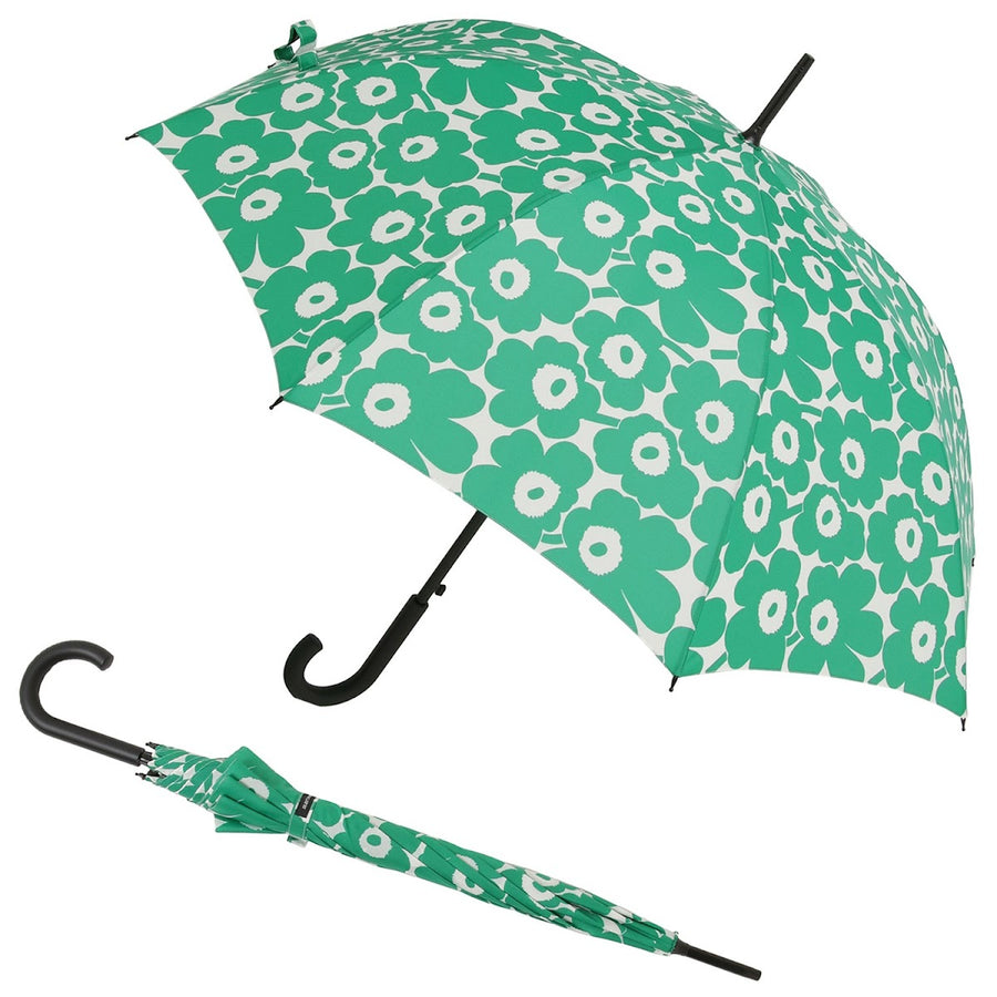 marimekko 091005 160 ウニッコ柄 ワンタッチ スティック傘 長傘 アンブレラ グリーン×オフホワイト レディース ユニセックス Stick Mini Unikko  mbrella