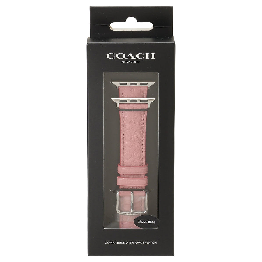 COACH Apple watch strap 14700208 アップル ウォッチ ストラップ 替えベルト【38mm/40mm/41mm ケース対応 ※ベルトのみ】シグネチャーC エンボスレザー ストラップ バブルガムピンク レディース 交換バンド 付け替えベルト