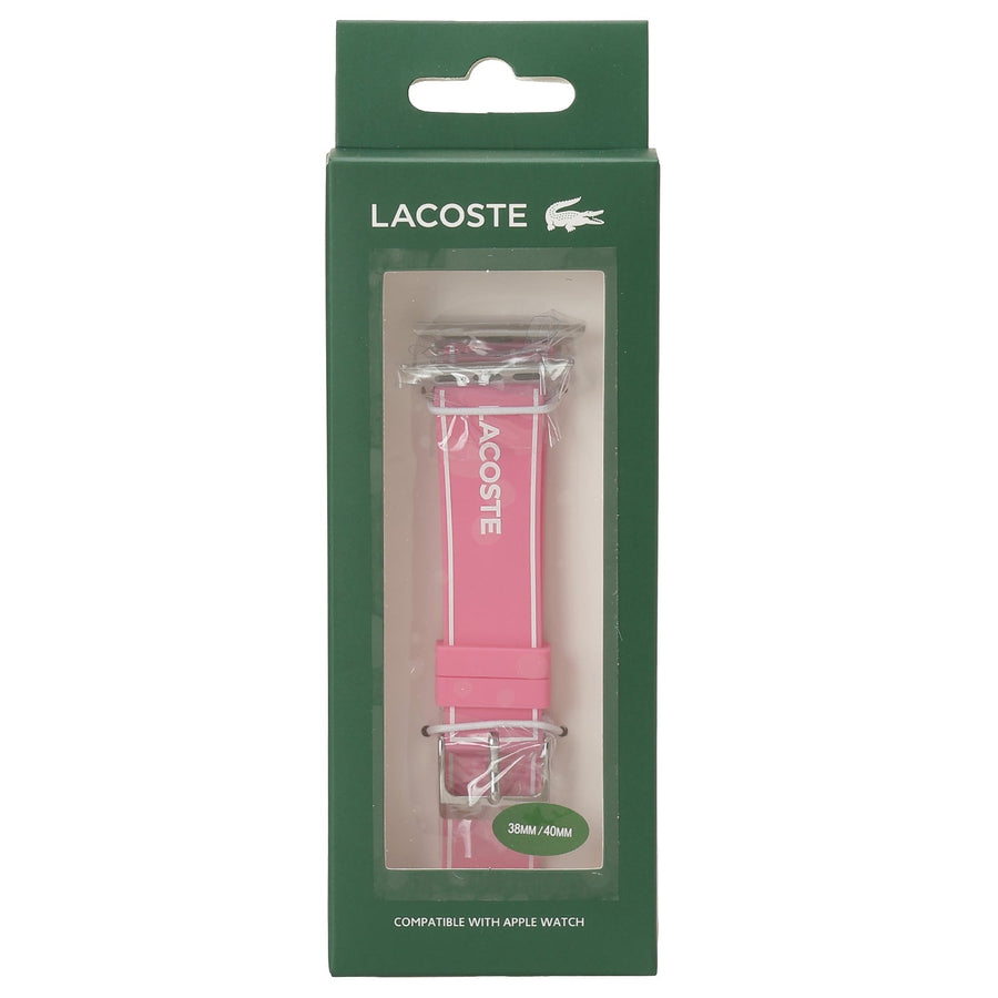 LACOSTE Apple watch strap 2050038 アップル ウォッチ ストラップ 替えベルト【38mm/40mm/41mm ケース対応 ※ベルトのみ】シリコンラバー ストラップ ピンク/ホワイト レディース 交換バンド 付け替えベルト