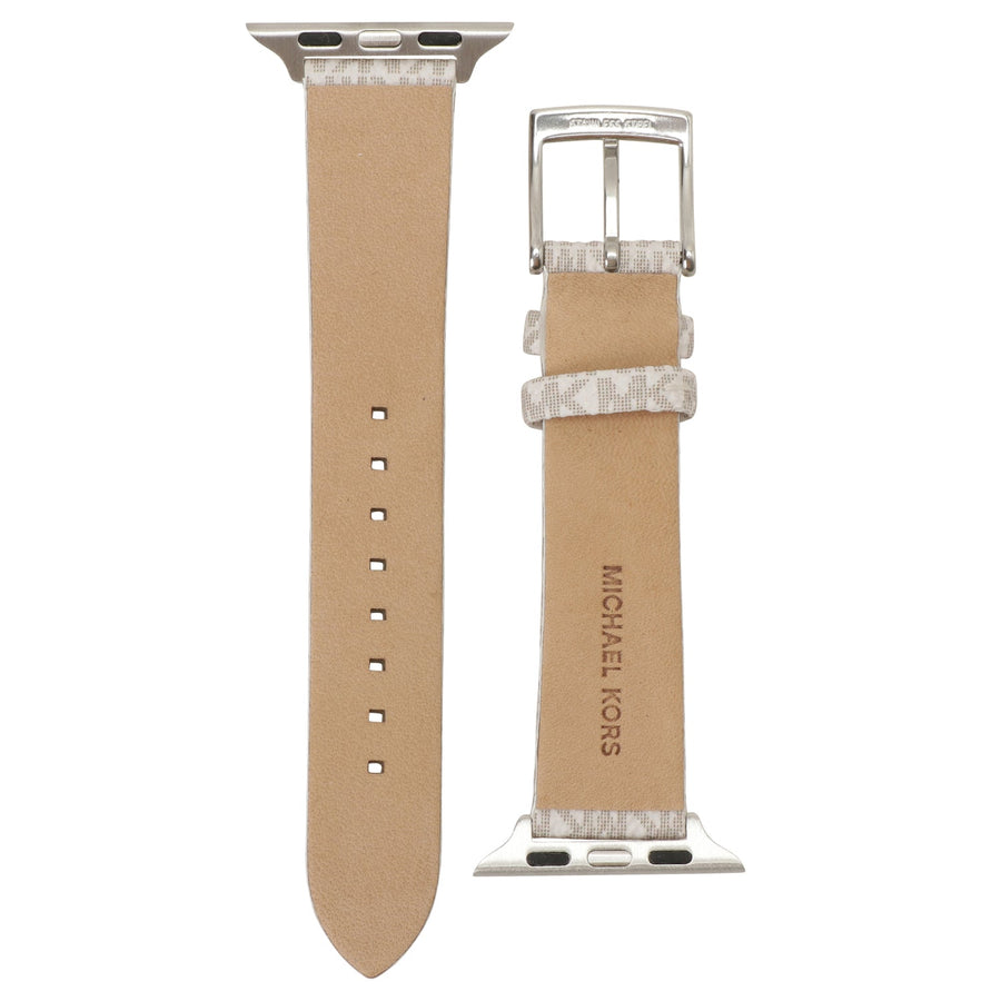 MICHAEL KORS Apple watch strap MKS8001 アップル ウォッチ ストラップ 替えベルト【38mm/40mm/41mm ケース対応 ※ベルトのみ】MKシグネチャー PVC ストラップ バニラ レディース 交換バンド 付け替えベルト