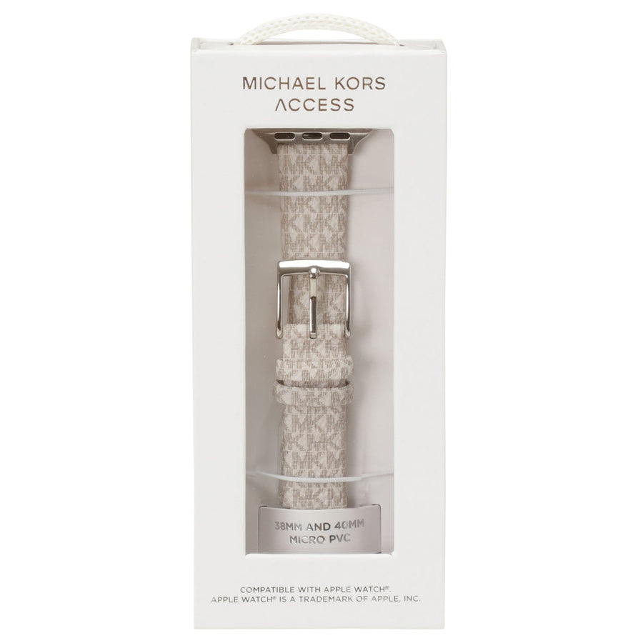 MICHAEL KORS Apple watch strap MKS8001 アップル ウォッチ ストラップ 替えベルト【38mm/40mm/41mm ケース対応 ※ベルトのみ】MKシグネチャー PVC ストラップ バニラ レディース 交換バンド 付け替えベルト