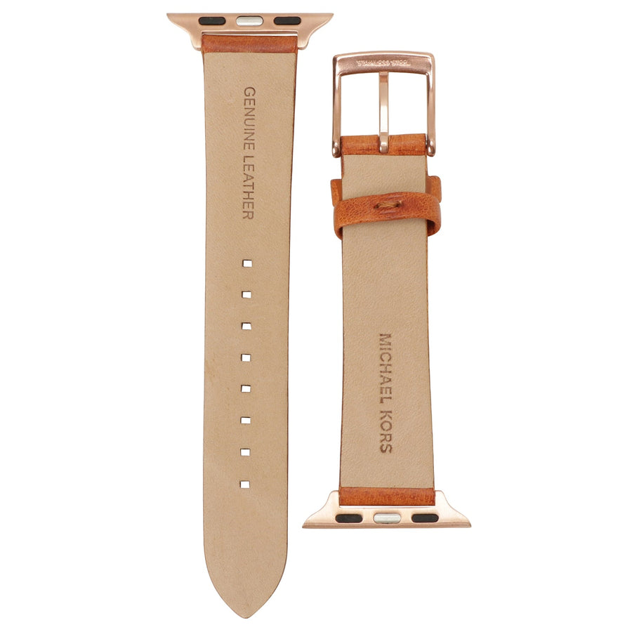 MICHAEL KORS Apple watch strap MKS8003 アップル ウォッチ ストラップ 替えベルト【38mm/40mm/41mm ケース対応 ※ベルトのみ】MKロゴ レザー ストラップ タンブラウン レディース 交換バンド 付け替えベルト