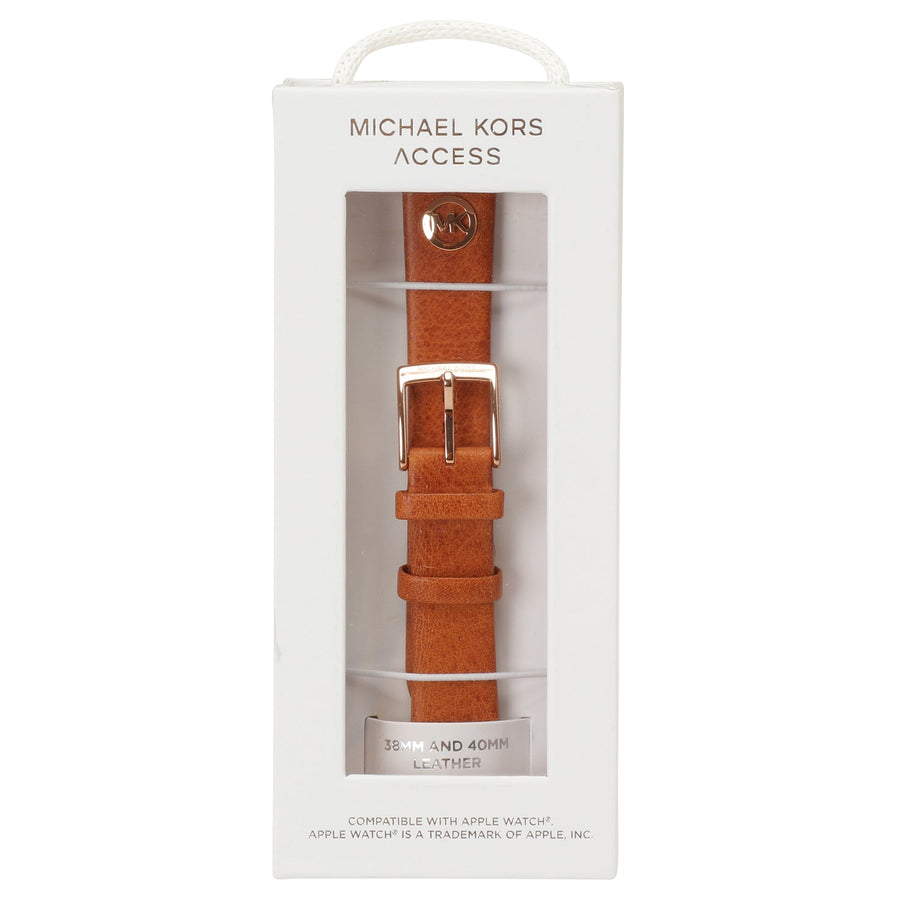 MICHAEL KORS Apple watch strap MKS8003 アップル ウォッチ ストラップ 替えベルト【38mm/40mm/41mm ケース対応 ※ベルトのみ】MKロゴ レザー ストラップ タンブラウン レディース 交換バンド 付け替えベルト