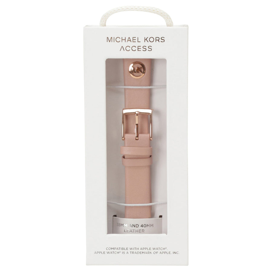 MICHAEL KORS Apple watch strap MKS8004 アップル ウォッチ ストラップ 替えベルト【38mm/40mm/41mm ケース対応 ※ベルトのみ】MKロゴ レザー ストラップ ブラッシュピンク レディース 交換バンド 付け替えベルト